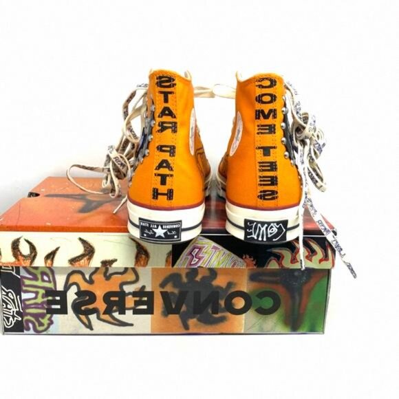 Converse x Come Tees Chuck 70 Shoes Orange Canvas A01762C High Sneakers Women - Picture 6 of 12